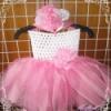  Pink-.fehér organza ruha szett kis hercegnőknek, Baba-mama-gyerek, Ruha, divat, cipő, Gyerekruha, Kisgyerek (1-4 év), Meska