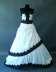 Fekete fehér csipke szegélyes új esküvői ruha
