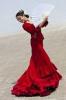 Hagyomnyos n spanyol flamenco tncos piros ruha Rajong