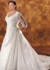 A-line/hercegn V-nyakú katedrlis menyasszonyi ruha
