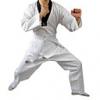 Fehr tiszta pamut hosszú ujjú taekwondo ruha (fels + fenk + fehr v, vlogatott mret)