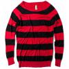 Pull and Bear fekete piros csíkos hosszú pulóver
