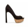Zara fekete platform peep-toe magassark cip