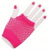 Neon Pink Fishnet Fingerless Wrist Gloves