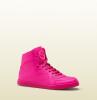 Coda neon pink leather sneaker