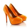 Orange Neon Platform Court Shoe