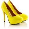 Yellow Neon Platform Court Shoe