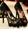 Fekete csipke cipő