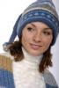 Portré fiatal nő fárasztó woolen szvetter sál sapka pár kesztyű