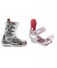 Burton Sapphire Snowboard Boots w/ Technine JV Bindings Off White/Red