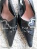 Sebastiano törpesarkú fekete bőr cipő 38