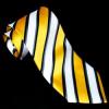 Sárga fehér fekete csíkos nyakkendő
