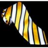 Sárga/fehér/fekete csíkos nyakkendő