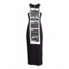 H&M fekete-fehr feliratos maxi ruha