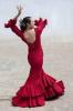 Hagyomnyos n spanyol flamenco tncos piros ruha