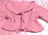 Női pasztell rózsaszín horgolt kardigán L-XL-es méret