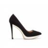 Zara fekete-fehér platform magassarkú cipő
