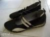 Női sportos fekete balerina lapos talpú cipő 39