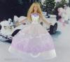 Barbie menyasszonyi ruha, lila-fehér