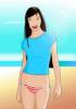 Fiatal nő tengerpart póló Bikini Alapzat