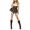 Szexi zld hunterwoman ruha halloween jelmez (4 darab)