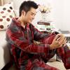 1212 nemzeti hosszú ujjú kocks frfi Fengqiang Korall Korall brsony pizsama pizsama frfi brsony ruha melegítben