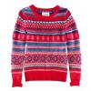 H M piros norvégmintás női pulóver